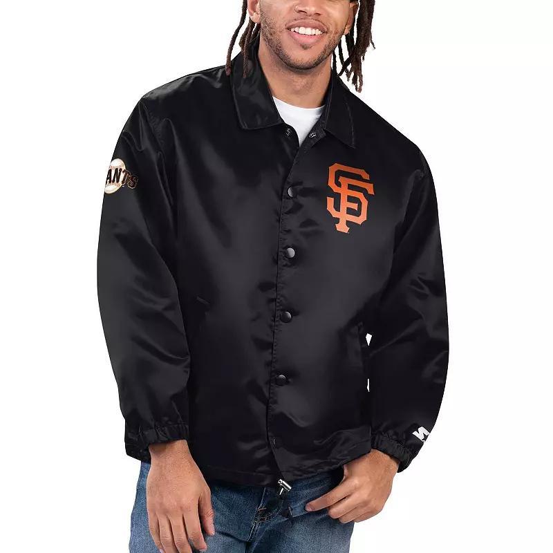 Mens Starter San Francisco Giants Option Route Satin Full-Snap Jacket Product Image