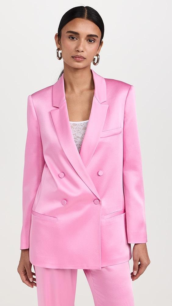 LAPOINTE Doubleface Satin Boxy Double Breasted Blazer | Shopbop Product Image