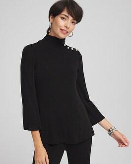 Travelers™ Mock Neck Diamond Button Tunic Product Image