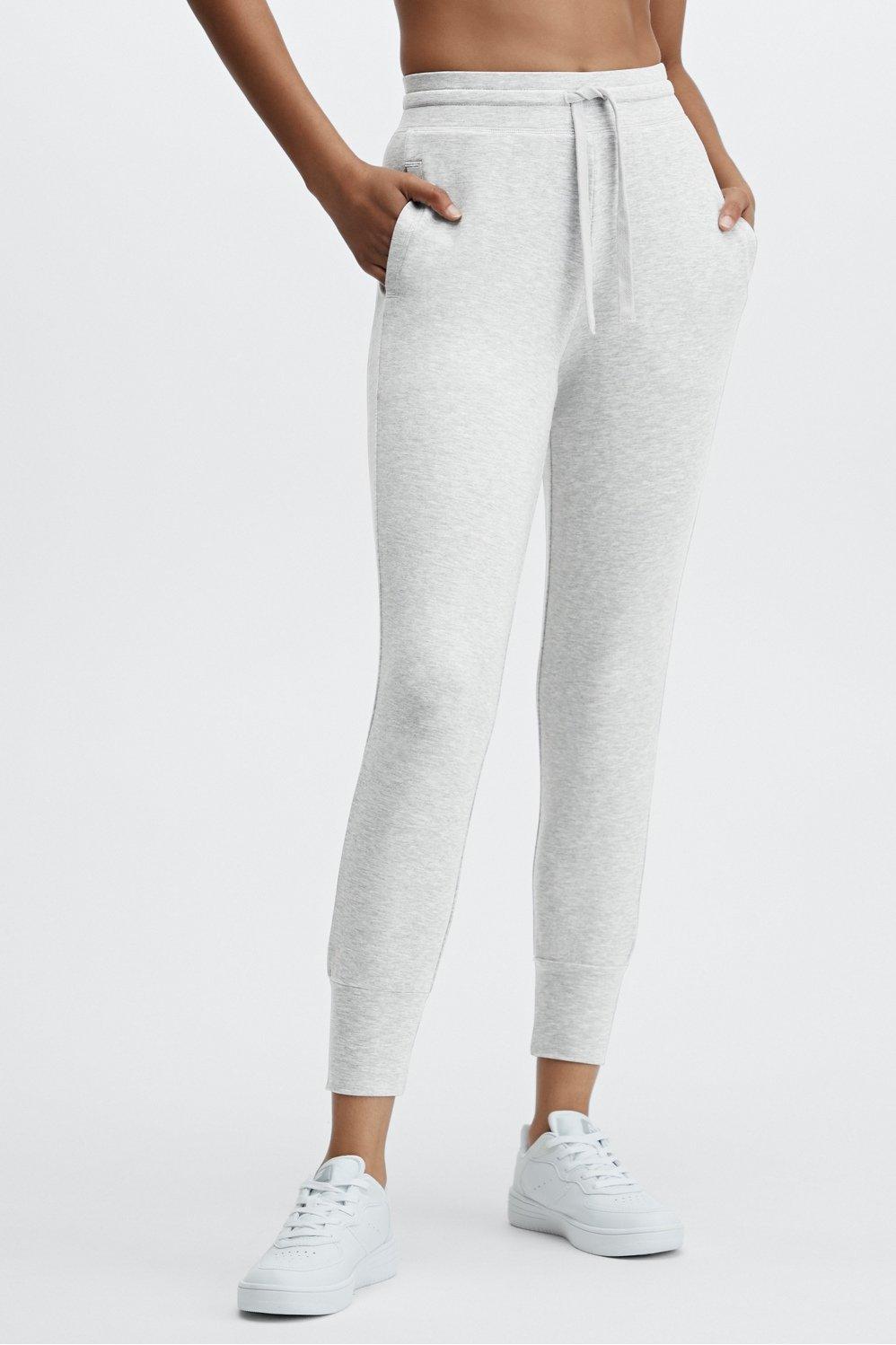 Fabletics Luxe Terry Jogger Womens Snow Grey Heather plus Size 4X product image