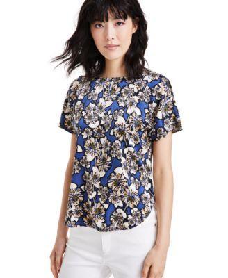 Women's Pull-On Floral Short-Sleeve Top Product Image