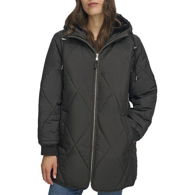 Womens Tommy Hilfiger Diamond Quilt Puffer Coat Product Image