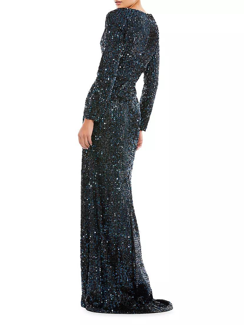 Metallic V-Neck Gown Product Image