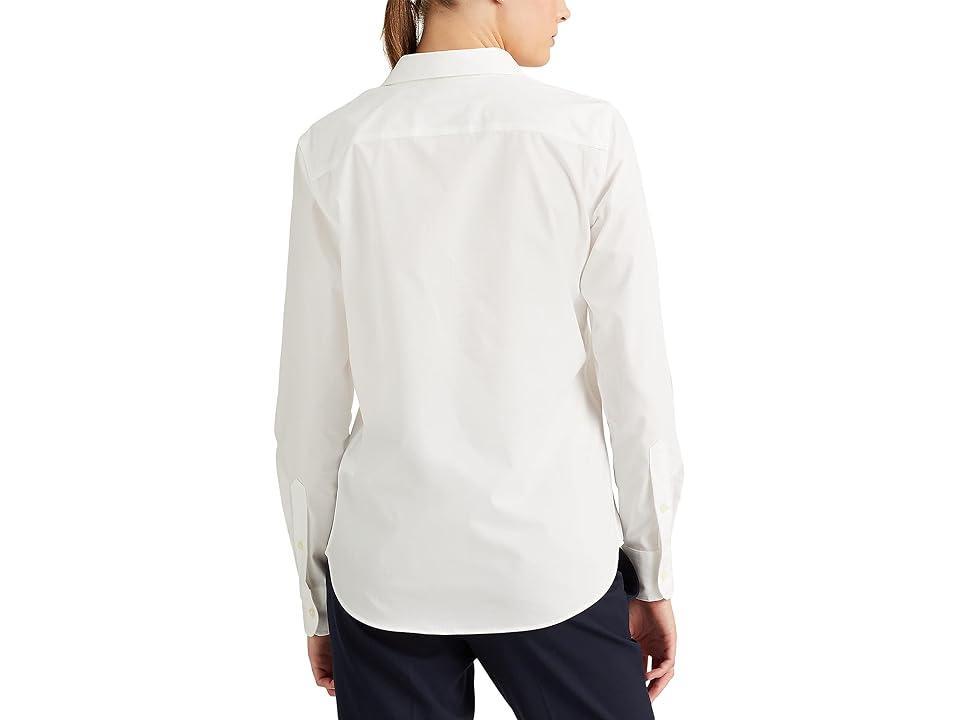 Lauren Ralph Lauren Easy Care Stretch Cotton Shirt Women's Short Sleeve Button Up Product Image