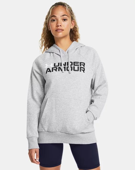 Womens UA Rival Fleece Wordmark Hoodie Product Image