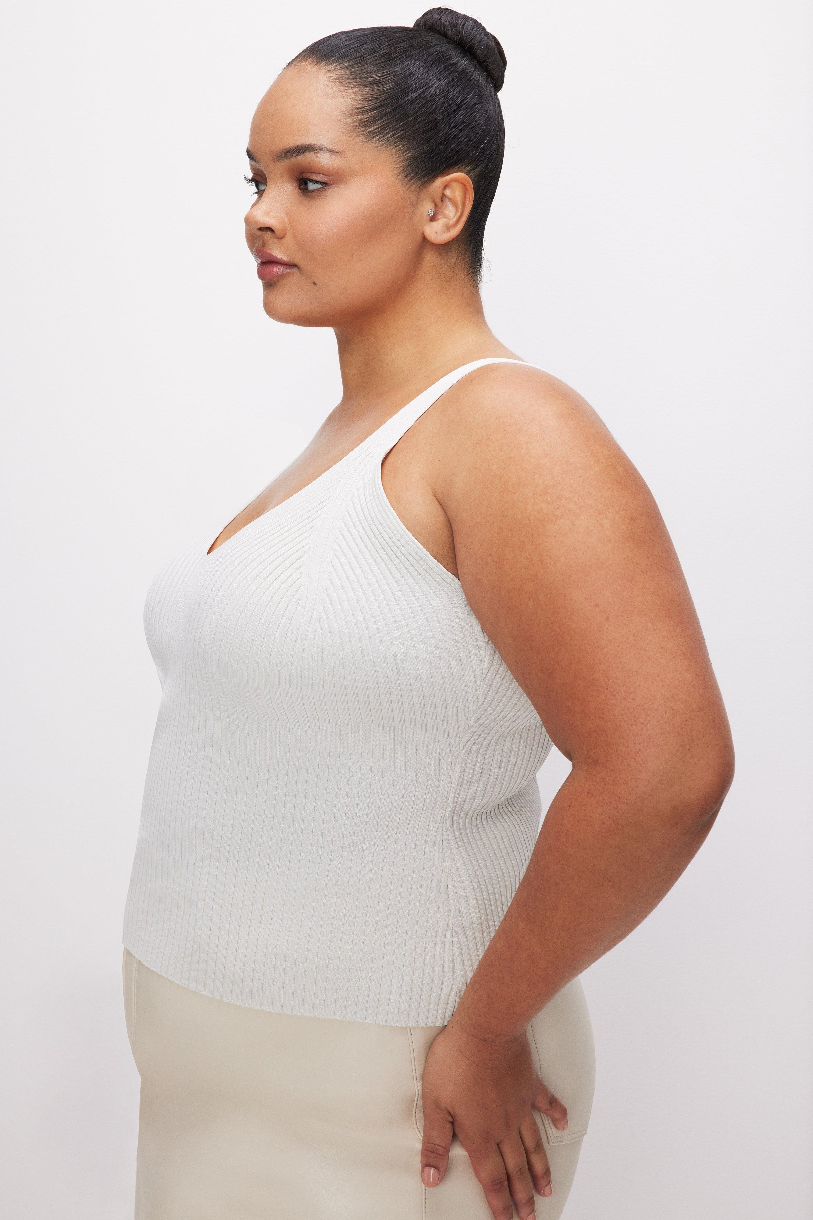 STRETCH RIB TANK TOP | CLOUD WHITE Product Image