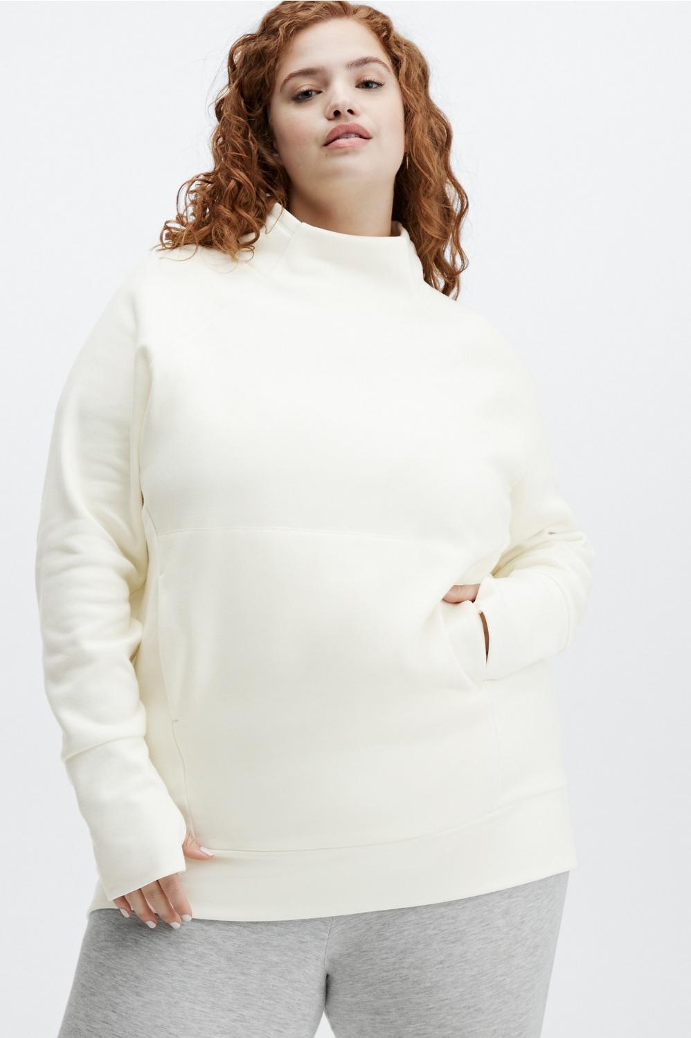 Fabletics Zaylee Funnel Neck Tunic Womens White Ivory plus Size 4X Product Image