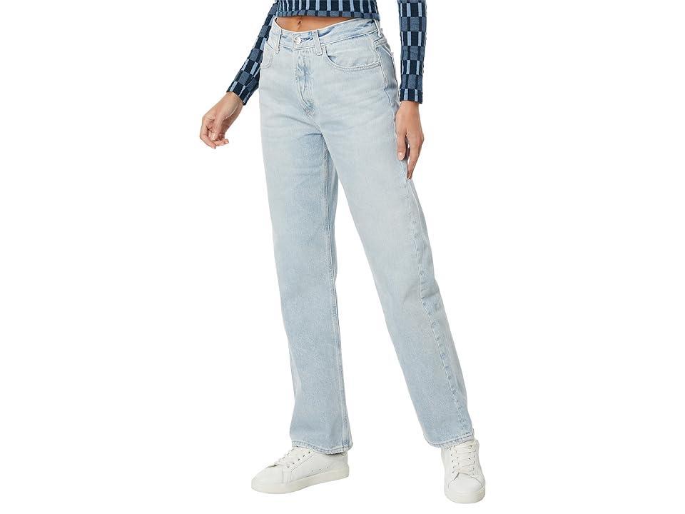 AG Jeans X Emrata Clove Relaxed Vintage Straight Jean in Blue. - size 33 (also in 23, 24, 25, 26, 27, 28, 29, 30, 31, 32) Product Image