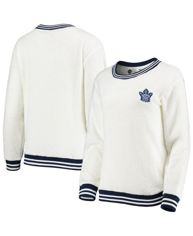 Womens Concepts Sport Cream and Navy Toronto Maple Leafs Granite Sherpa Pullover Sweatshirt - Cream Product Image