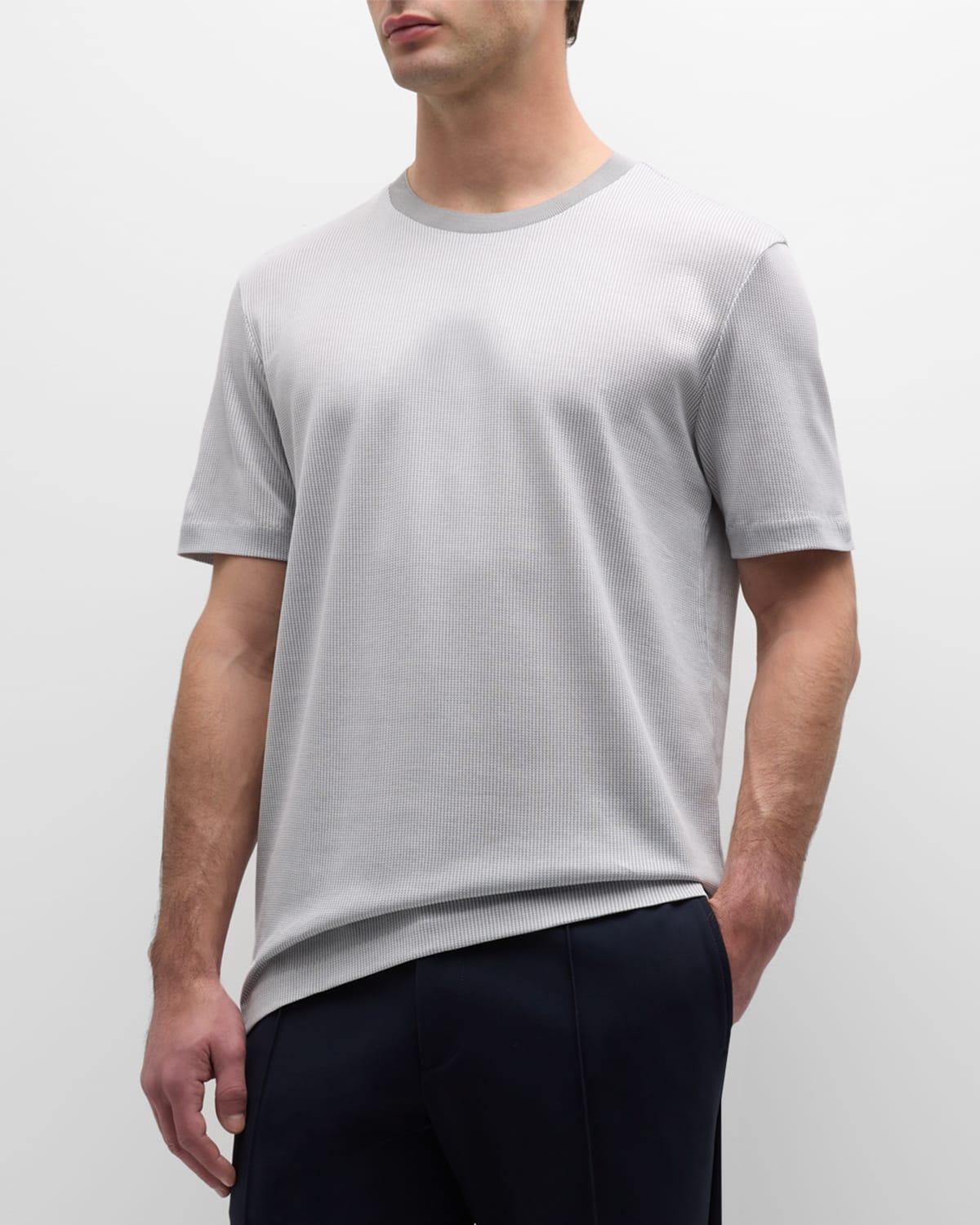 Mens Textured Cotton Crewneck T-Shirt Product Image