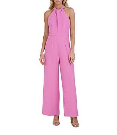 Julia Jordan Halter Twist Neck Sleeveless Pocketed Jumpsuit Product Image