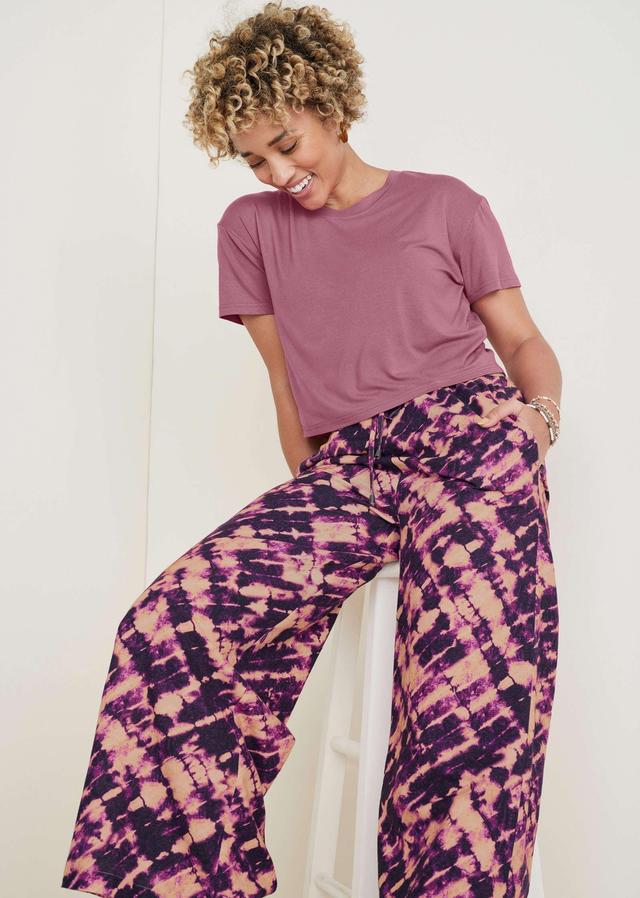 Cotton Linen Wide Leg Pants - Desert Tie Dye Product Image