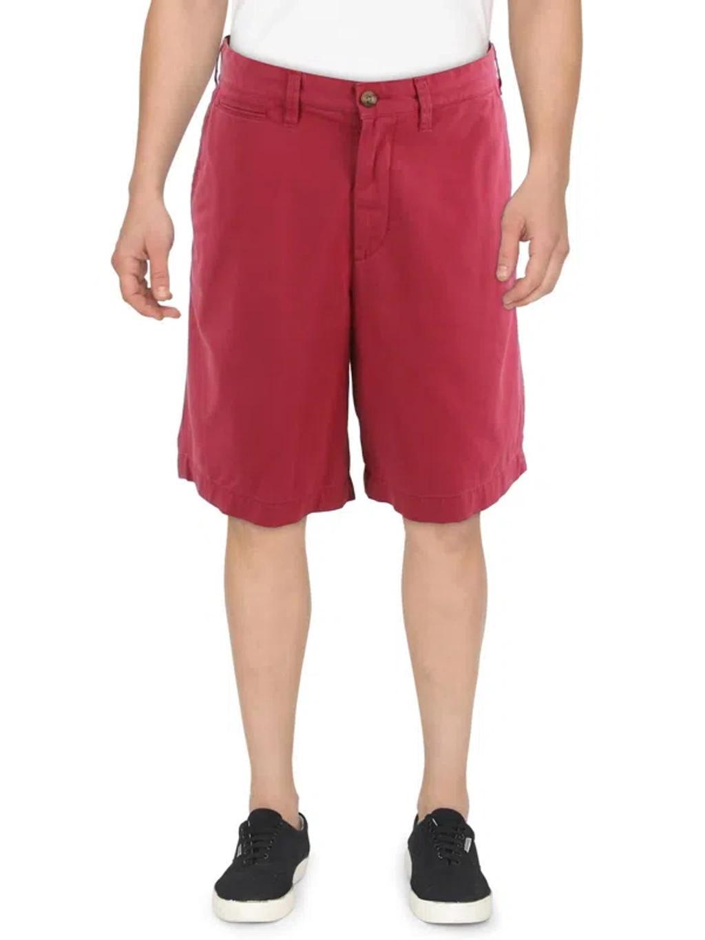 Mens Relaxed-fit Twill Bermuda Shorts In Red Product Image