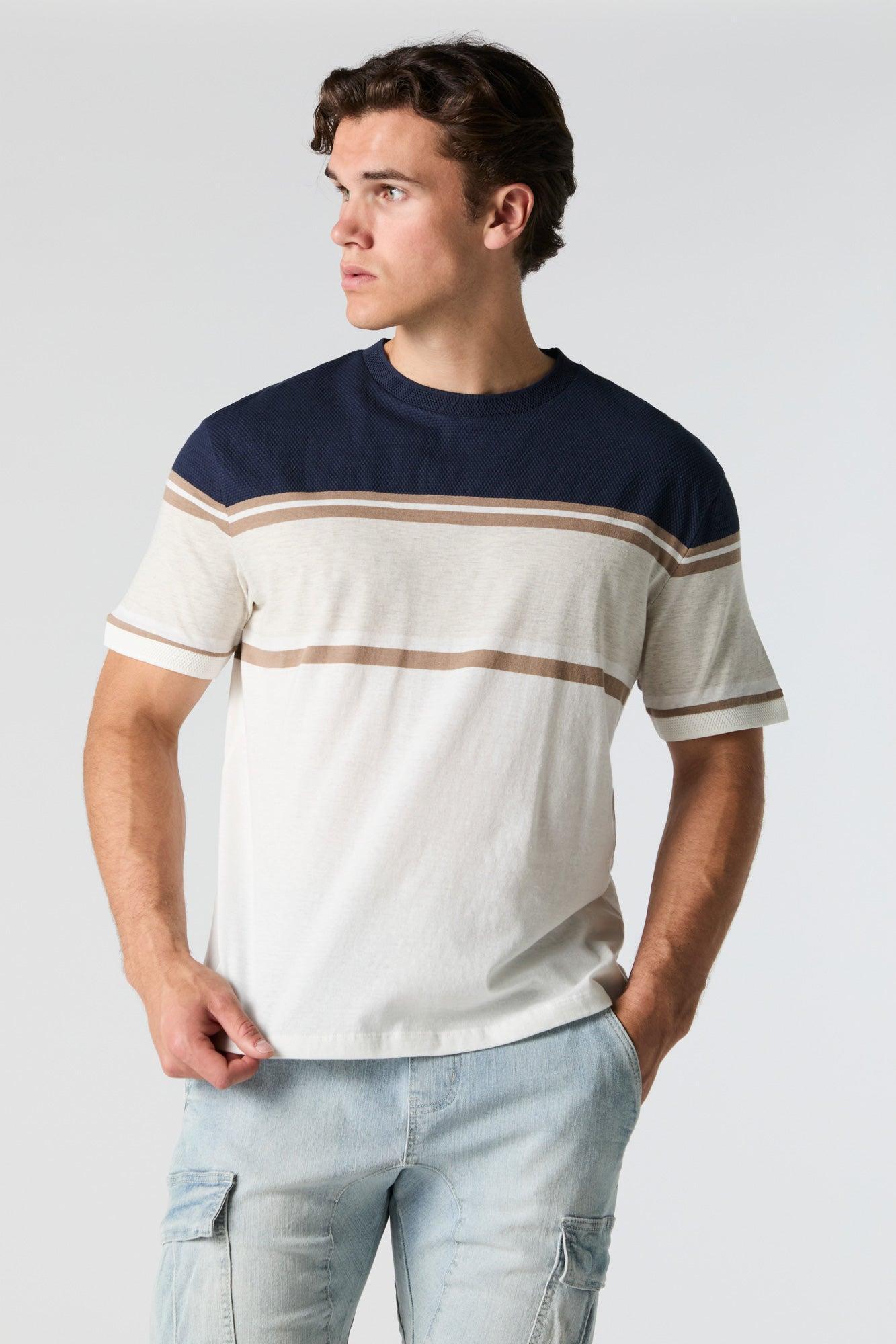 Colourblock Striped T-Shirt Male Product Image