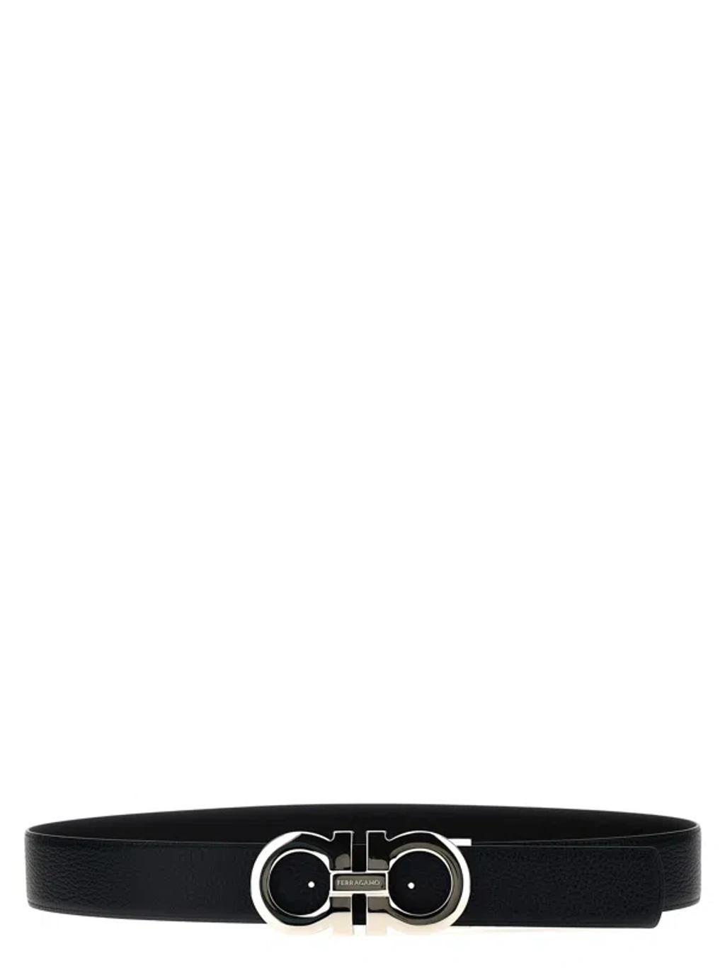 FERRAGAMO Gancini Reversible Belt In Black Product Image