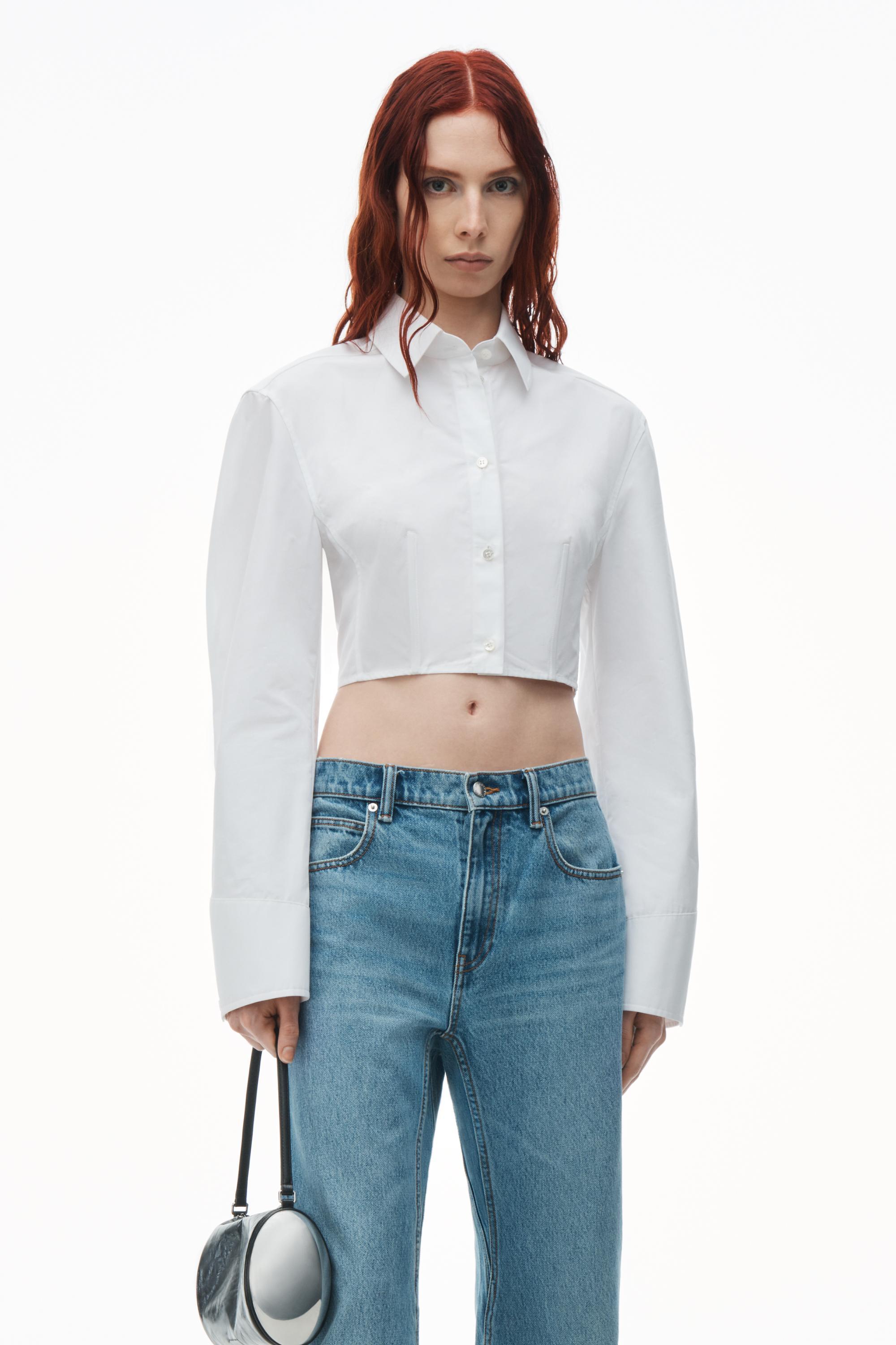 Cropped Structured Shirt In Organic Cotton Product Image