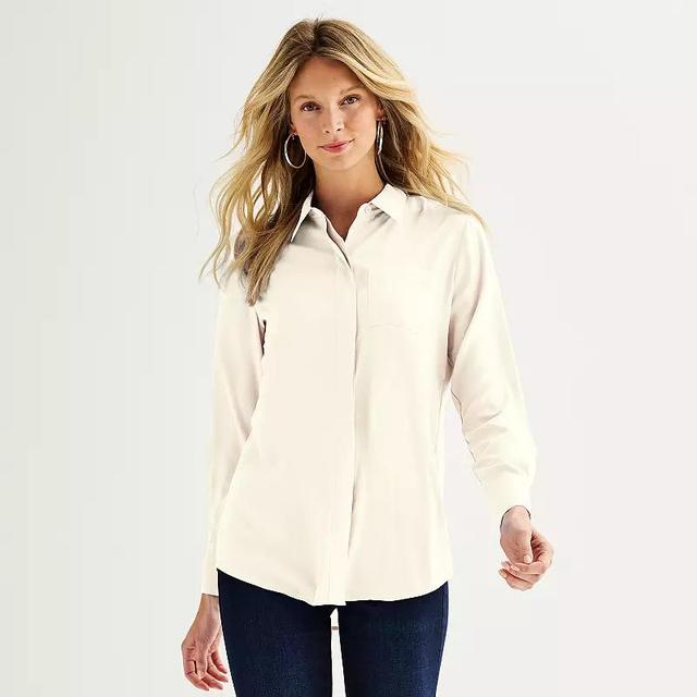 Womens Nine West Drapey Button Down Shirt Product Image