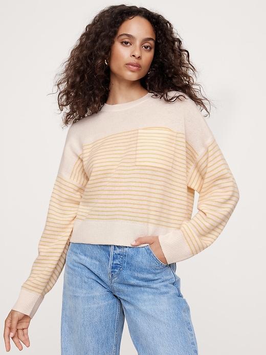 Caro Cropped Lightweight Cashmere Sweater Product Image