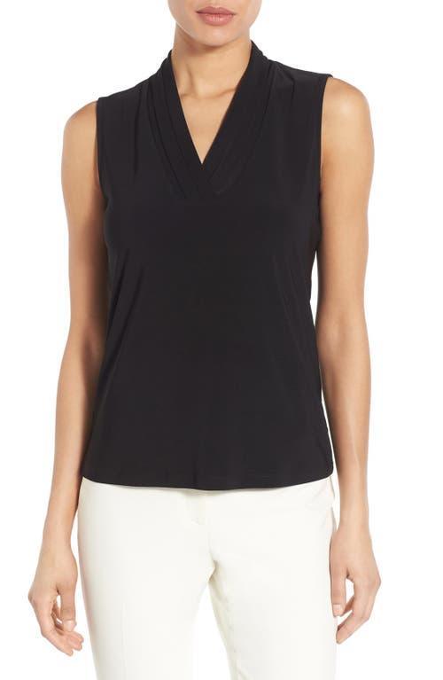 Anne Klein Womens Sleeveless Pleated V-Neck Shell Top Product Image