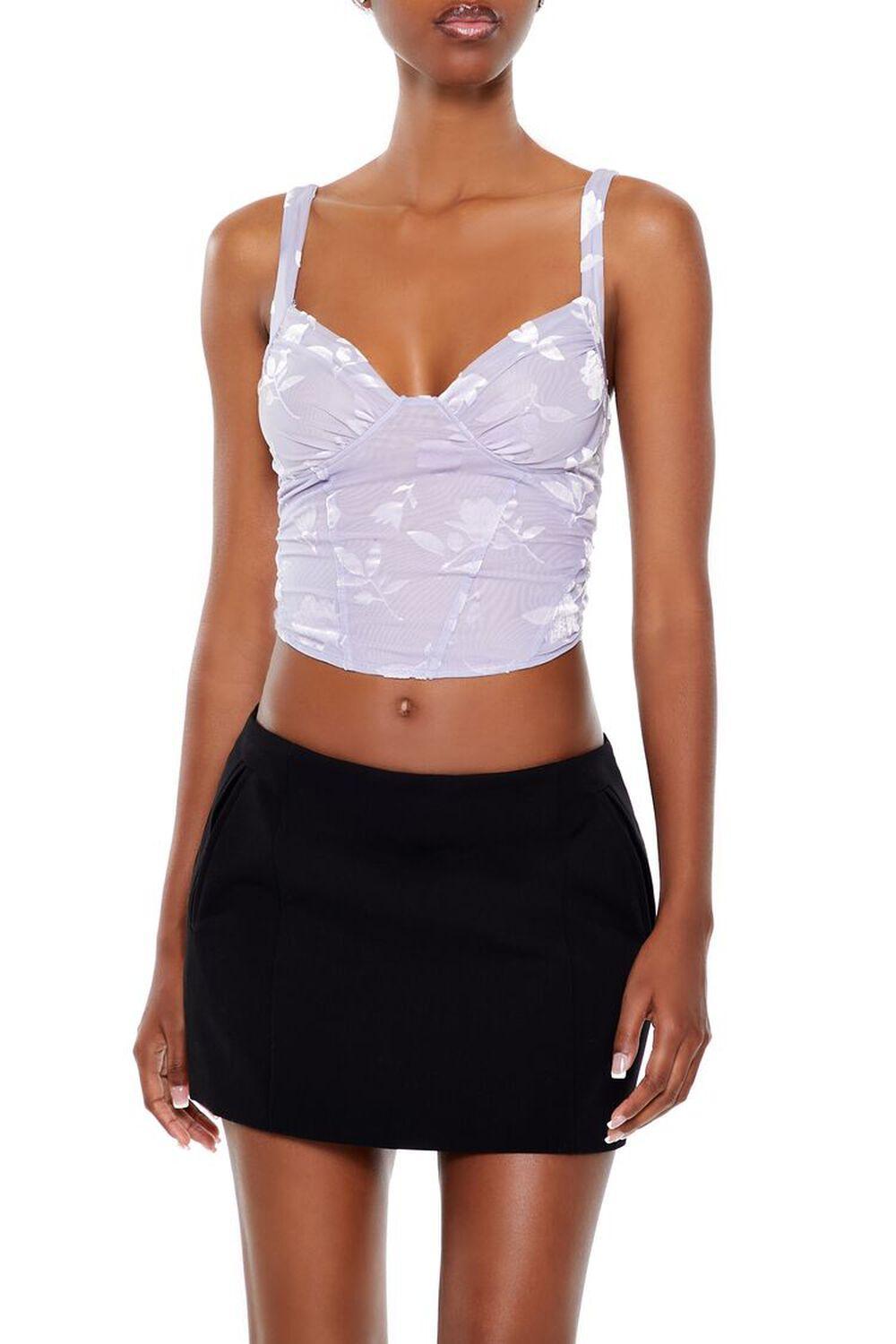 Floral Velvet Crop Top | Forever 21 Product Image