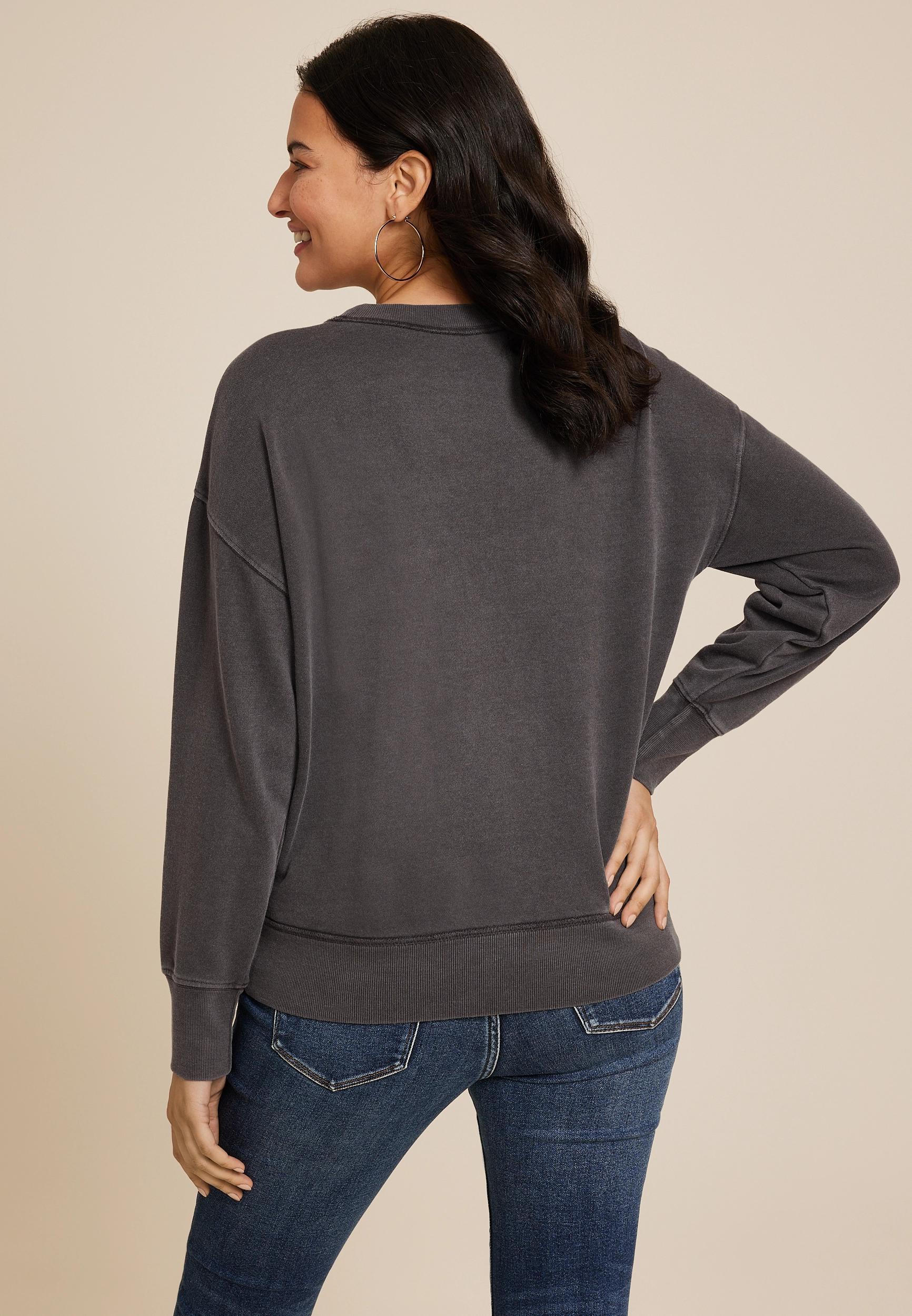 Maurices Womens The Rolling Stones Relaxed Fit Sweatshirt Gray Size Small Product Image