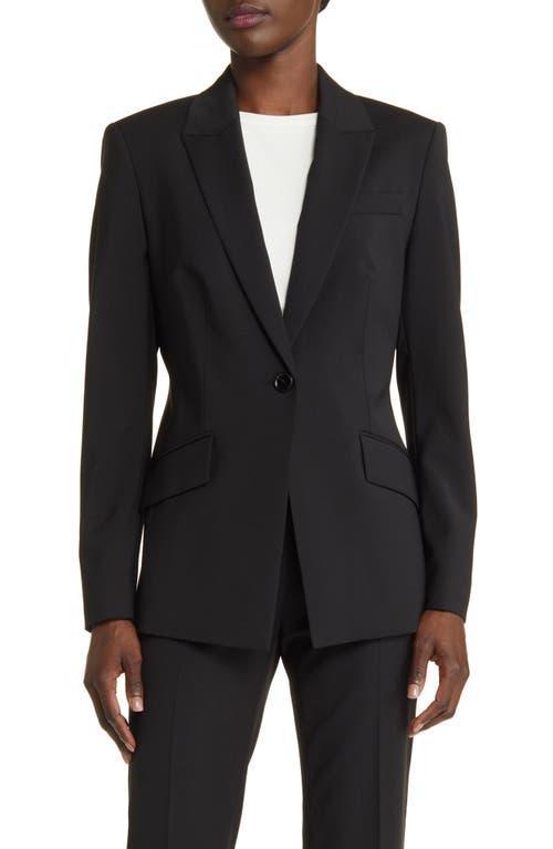 BOSS by Hugo Boss Jabinalah Virgin Wool Notch Lapel Collar Long Sleeve One Product Image