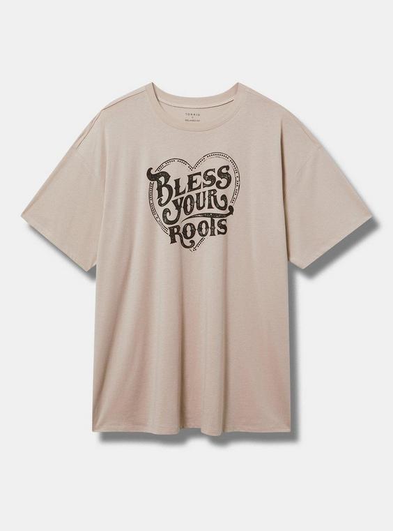 Bless Your Roots Oversized Fit Cotton Crew Tee Product Image