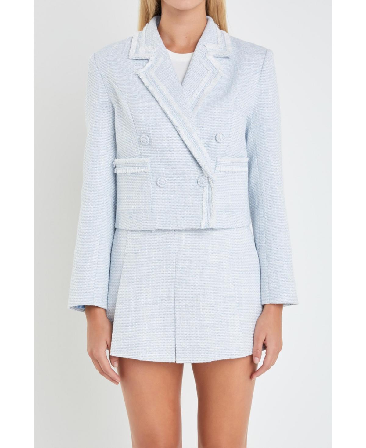 English Factory Womens Textured Double Breasted Blazer Product Image