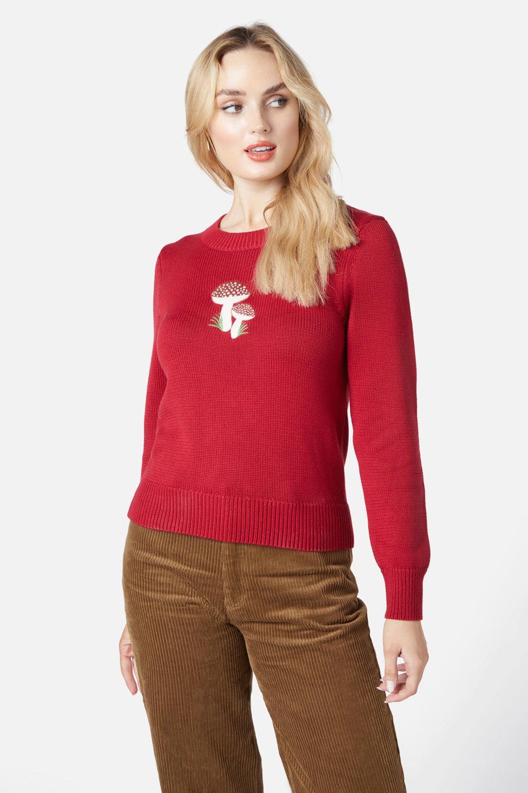 Mushroom Embroidered Sweater Product Image