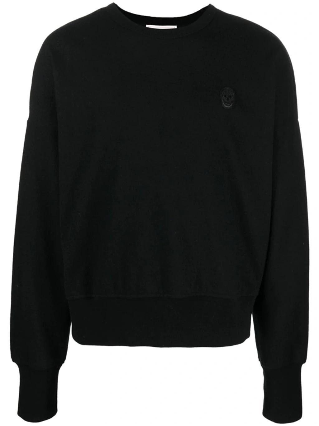 Logo-patch Wool Sweatshirt In Black Product Image