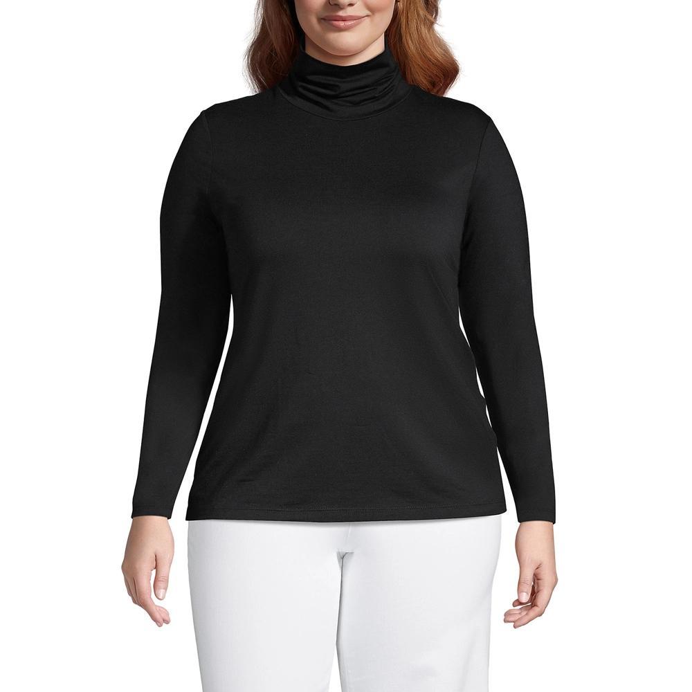 Lands' End Women's Lightweight Jersey Skimming Long Sleeve Turtleneck Product Image