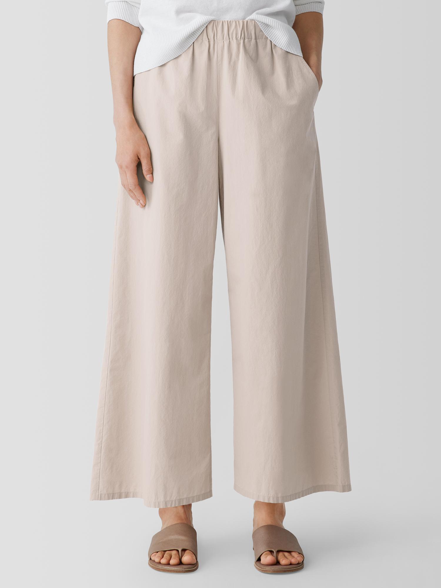 EILEEN FISHER Washed Organic Cotton Poplin Wide-Leg Pantfemale Product Image