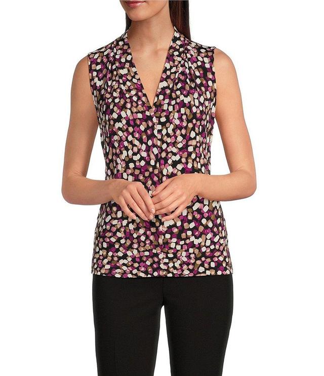 Calvin Klein Printed V-Neck Sleeveless Top Product Image