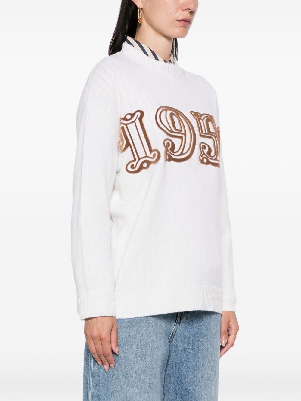 MAX MARA Flocked-motif Sweater In White Product Image