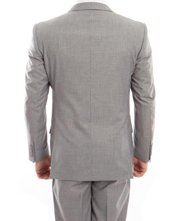 (36R, 40L, 44S) 100% Wool Suit Modern Fit Italian Style 2 Piece in Gray Product Image