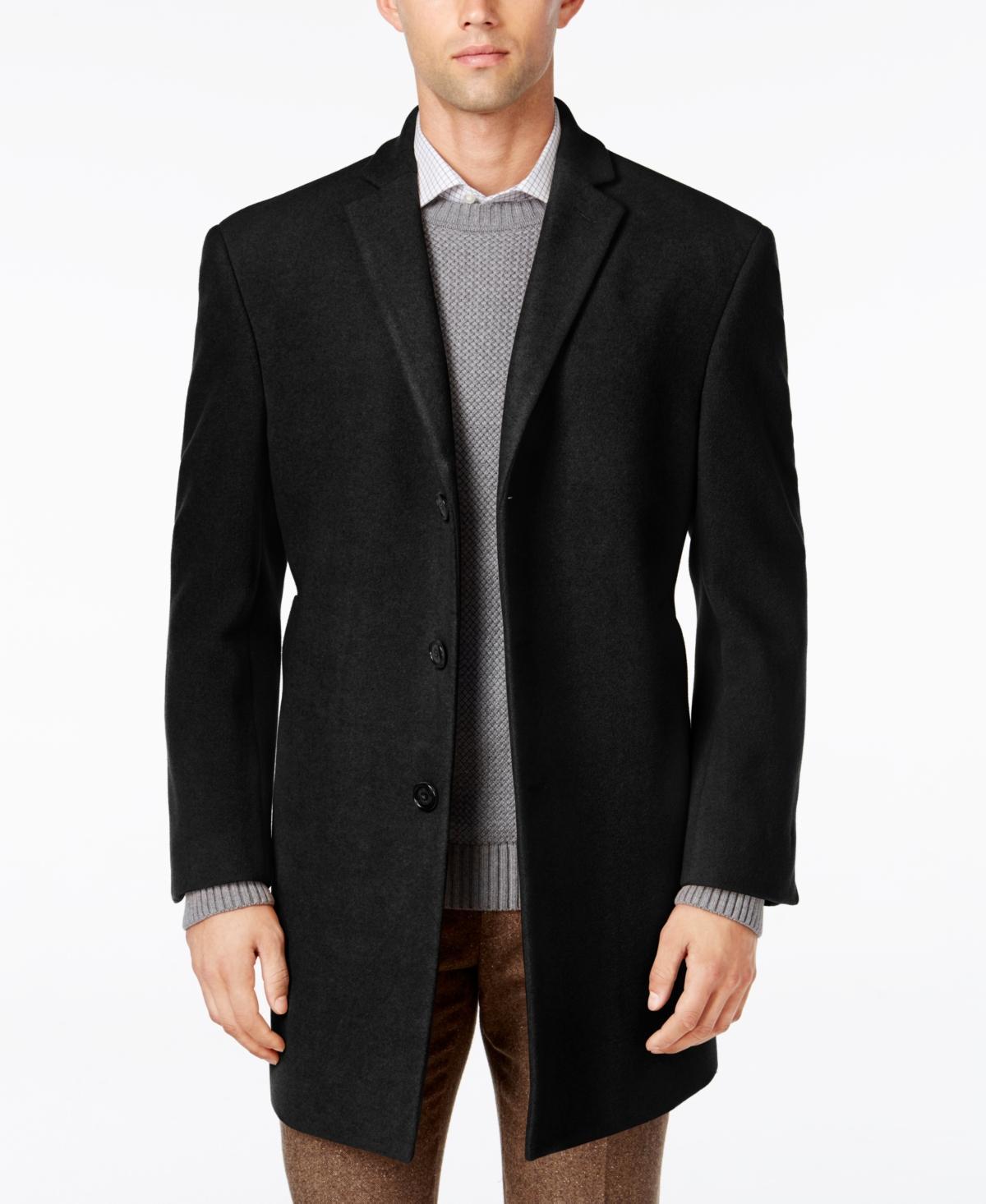 Calvin Klein Mens Prosper Wool-Blend Slim Fit Overcoat Product Image