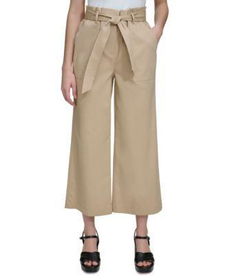 Calvin Klein Womens Belted Wide-Leg Pants product image