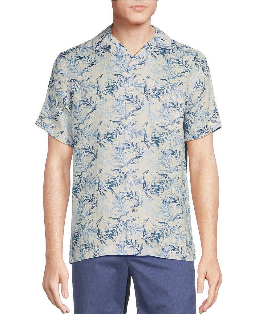 Cremieux Blue Label French Linen Collection Hibiscus Print Short Sleeve Woven Camp Shirt Product Image