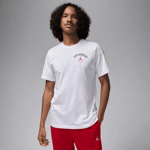 Jordan Mens Jordan LA City LBR Short Sleeve Crew - Mens White Product Image