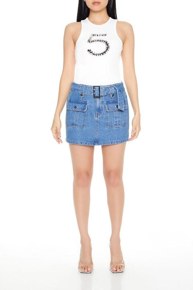 Denim Cargo Mini Skirt | Forever 21 Product Image