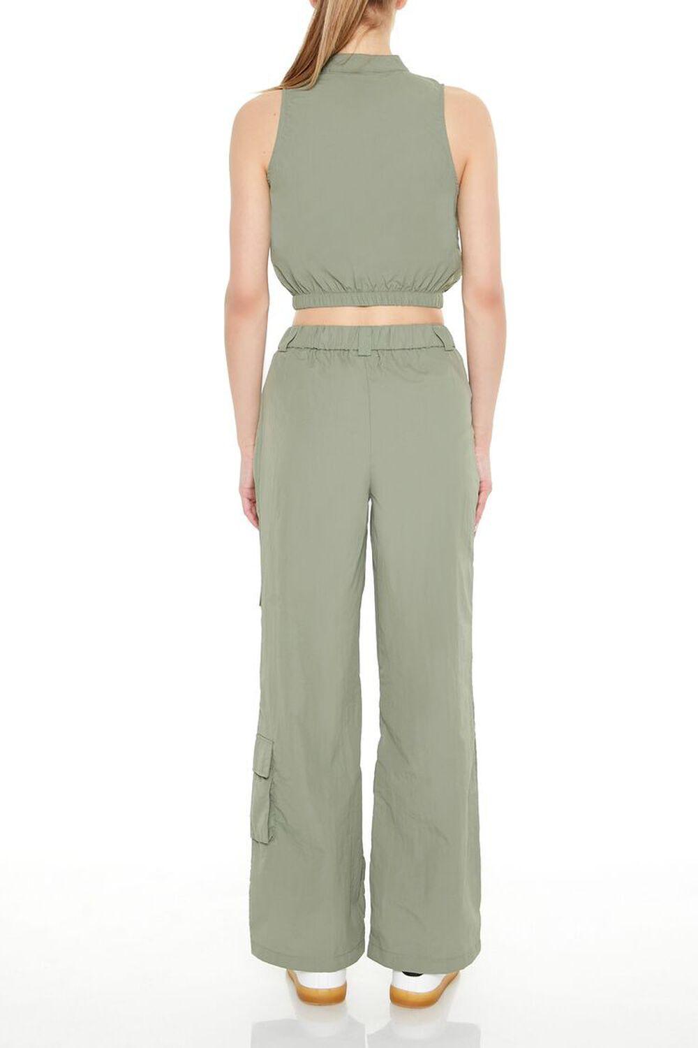 Mid-Rise Wide-Leg Cargo Pants | Forever 21 Product Image