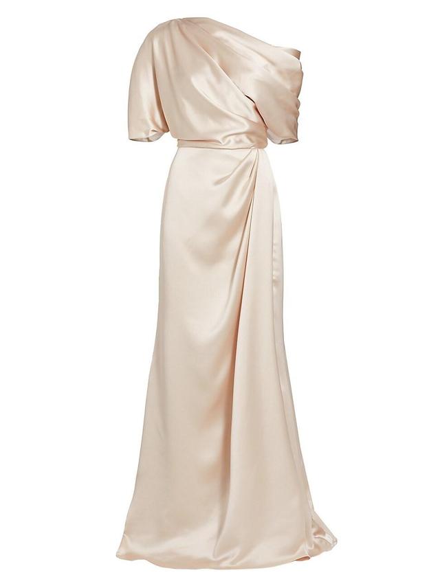 Womens Draped Off-The-Shoulder Gown Product Image