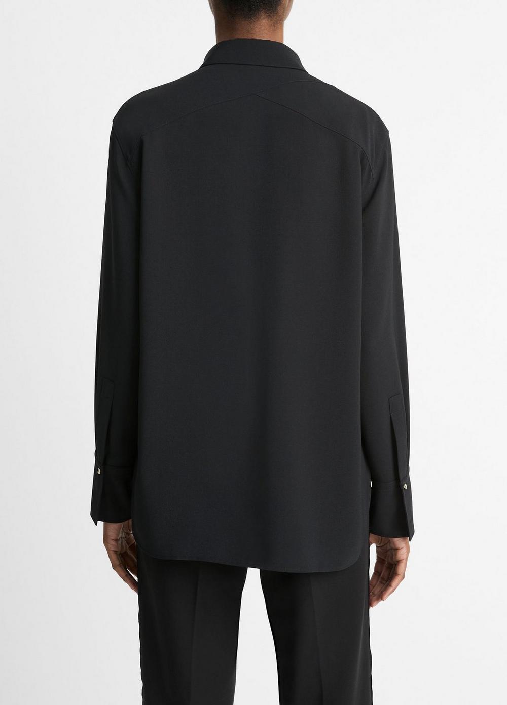 Embellished Point-Collar Crepe Shirt Product Image