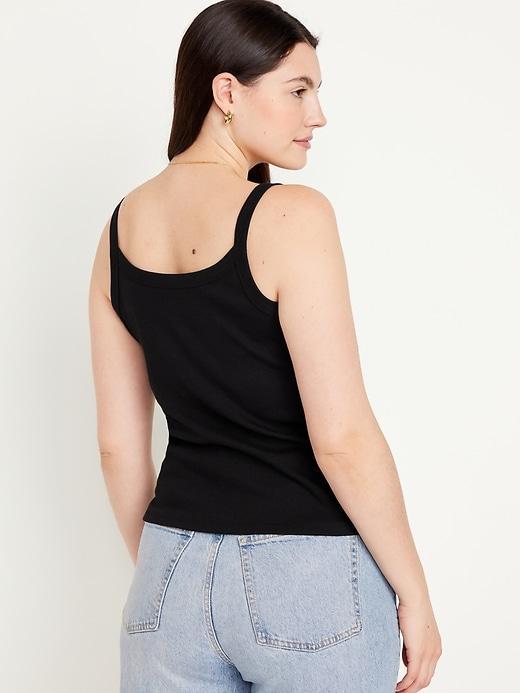 Fitted Rib-Knit Tank Top Product Image