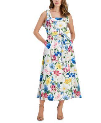 Women's Printed A-Line Midi Dress Product Image