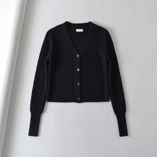 V-Neck Button-Up Cardigan Product Image