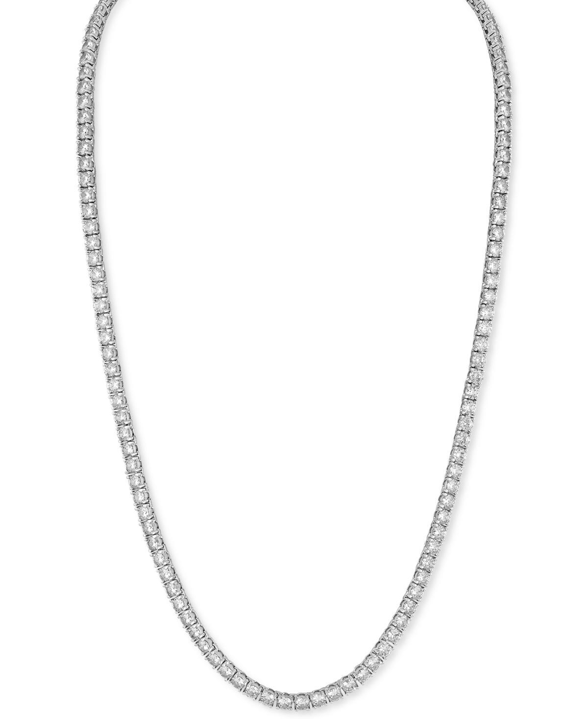 Esquire Mens Jewelry Cubic Zirconia (4mm) Tennis Necklace 22 (Also in Black Spinel), Created for Macys - Cubic Zirconia Product Image