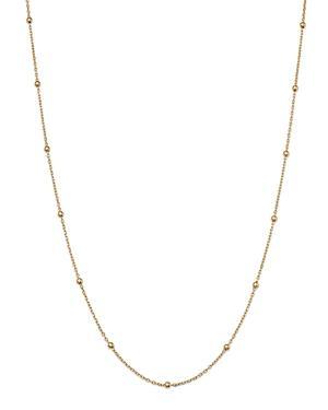 Moon & Meadow 14K Yellow Gold Ball Station Chain Necklace, 18 Product Image