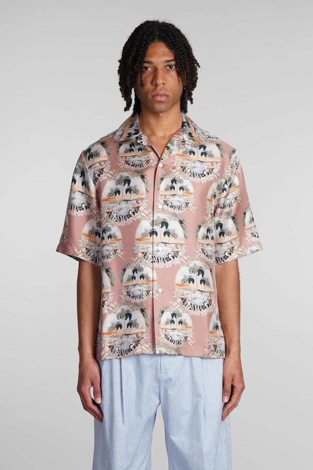 Graphic-print Silk Shirt In Multicolor Product Image