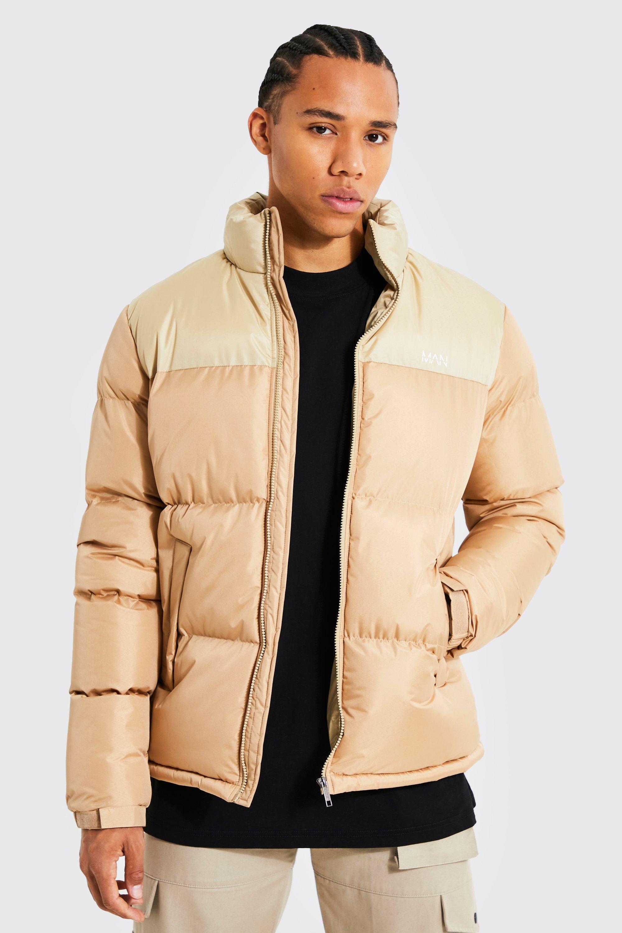 Tall Man Dash Colour Block Puffer | boohooMAN USA Product Image